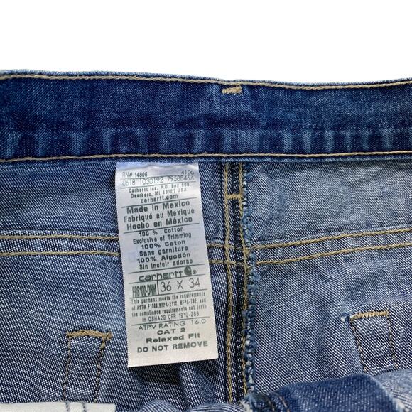 Carhartt Fire Resistant Denim Relaxed Jeans Workwear Mens Size 36 x 34 - Picture 6 of 11